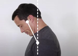 Measure neck flexion by looking down, moving your chin towards your chest